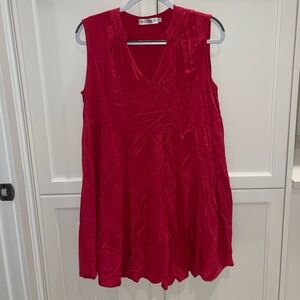 Elgogy loose fit tiered sleeveless dress